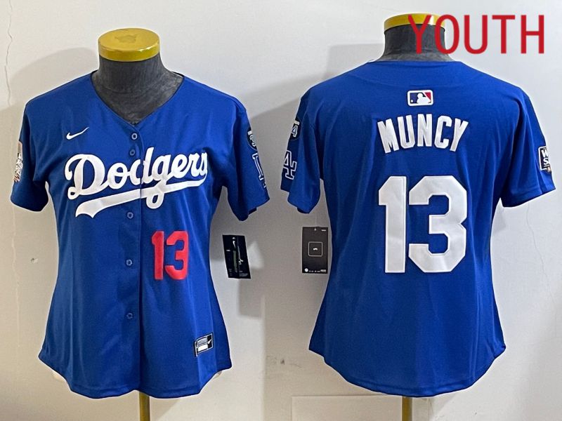 Youth Los Angeles Dodgers 13 Muncy Blue Game 2024 Nike MLB Jersey style 11216